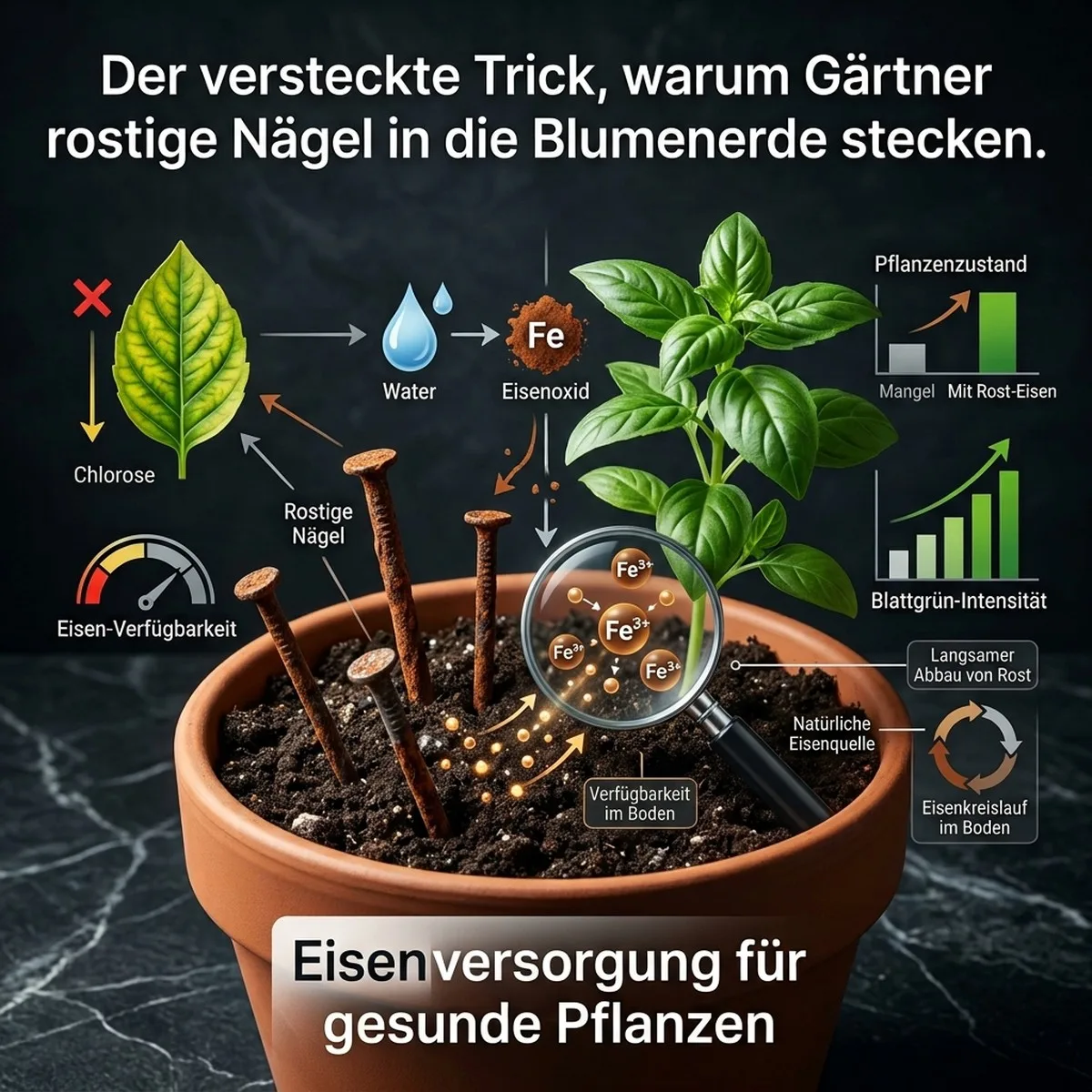 Die Rolle von Eisenoxid: Warum manche Gärtner auf Metall in der Blumenerde setzen