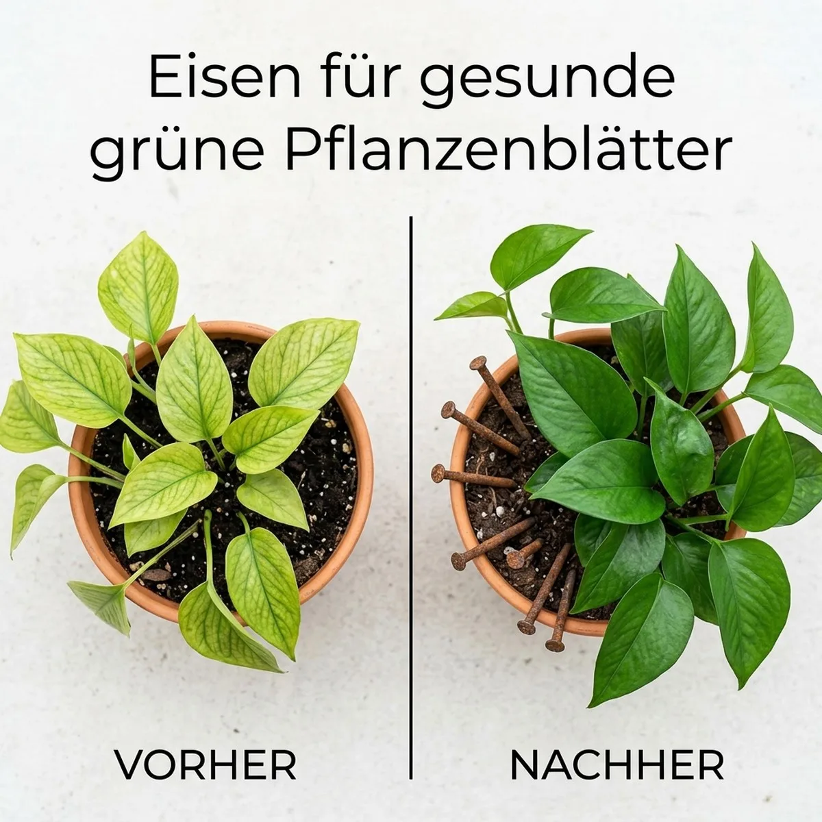 Eisenversorgung für Zimmerpflanzen: Wie rostige Nägel in der Erde wirken