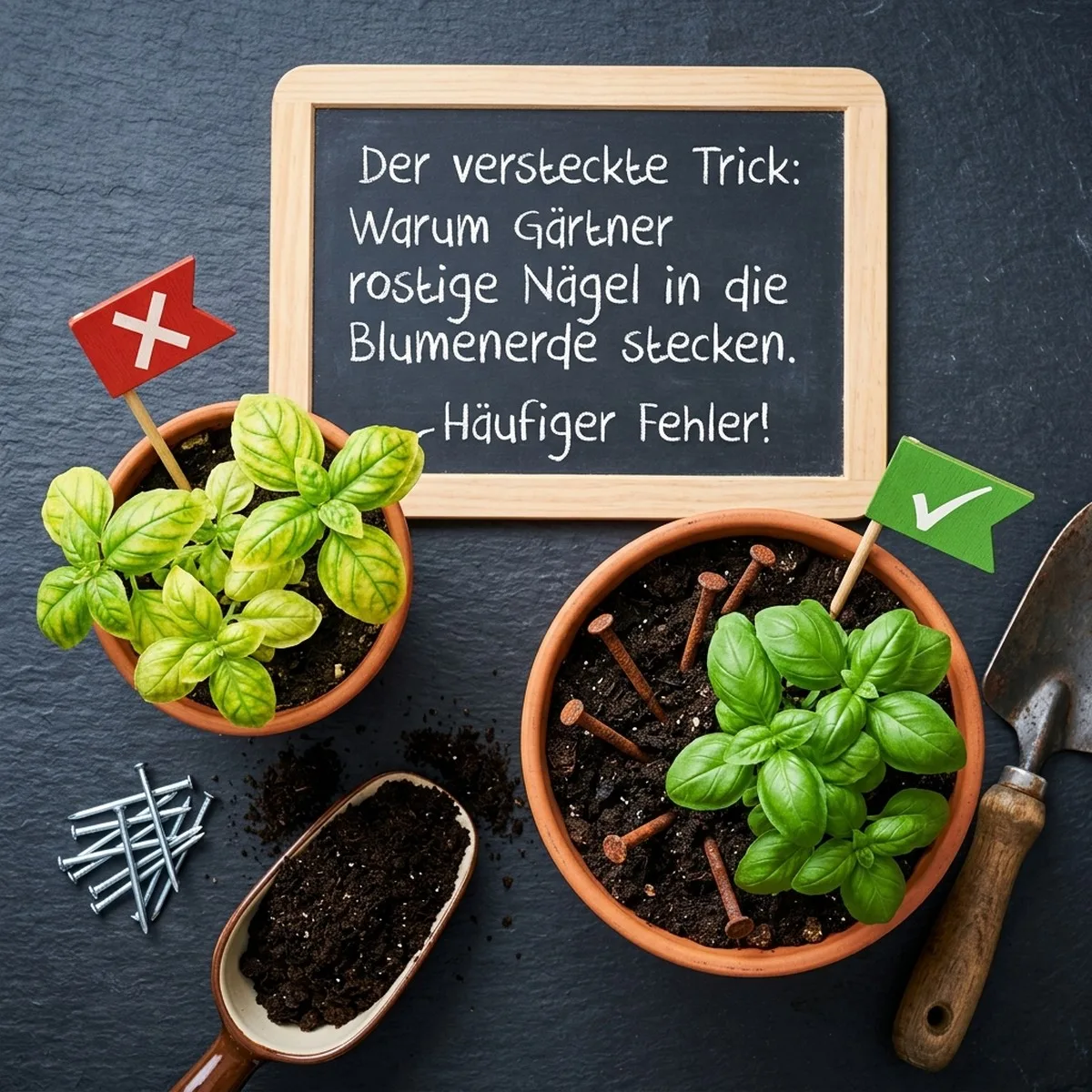 Eisenmangel bei Zimmerpflanzen: Warum Gärtner rostige Nägel in die Blumenerde stecken