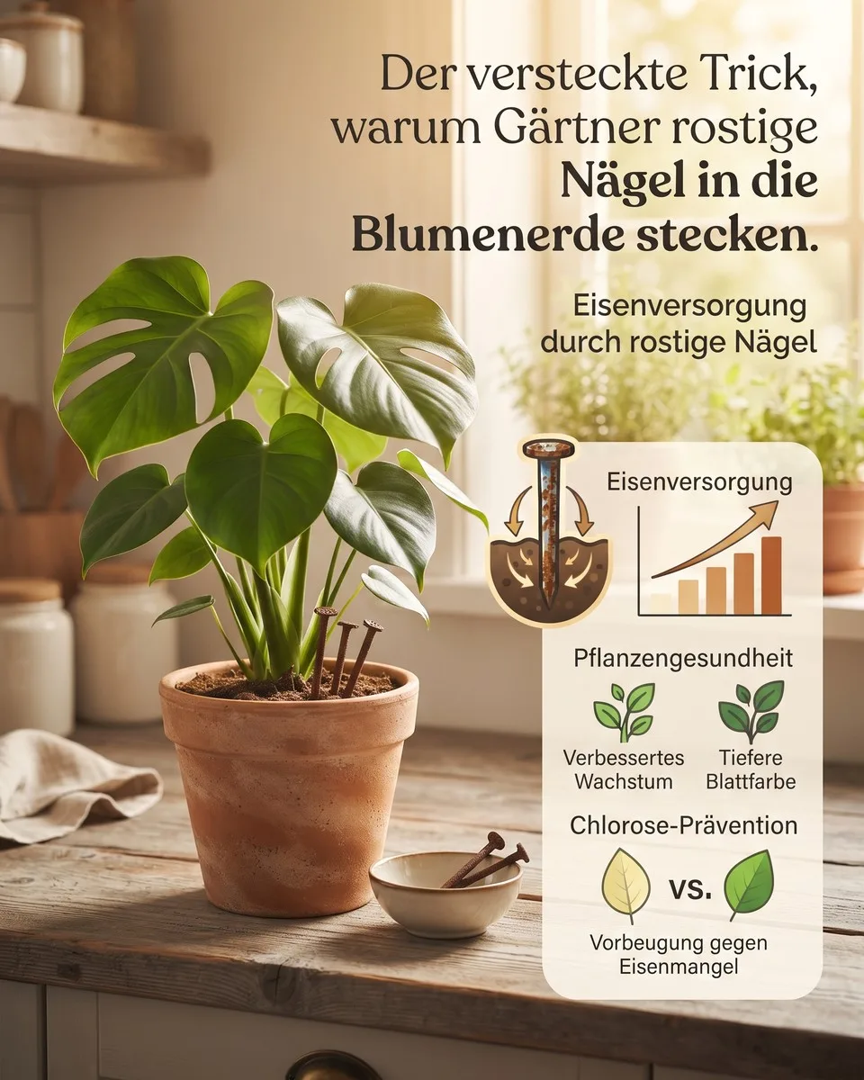 Eisenmangel bei Pflanzen: Die Wirkung von rostigen Nägeln in der Blumenerde