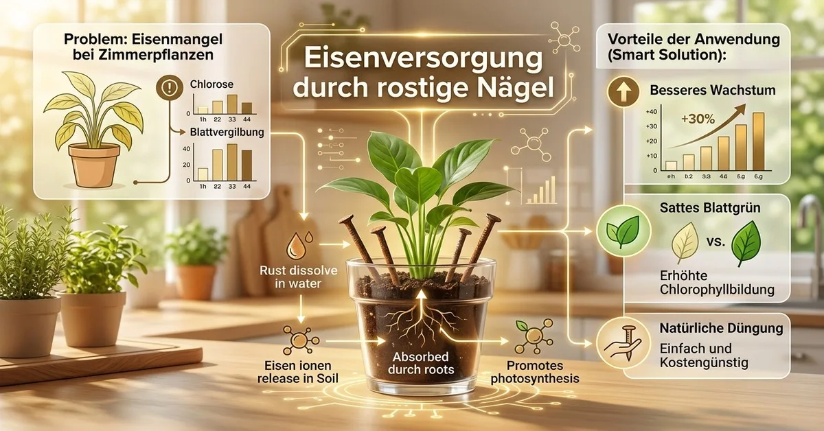Eisenmangel bei Pflanzen: Die Wirkung von rostigen Nägeln in der Blumenerde